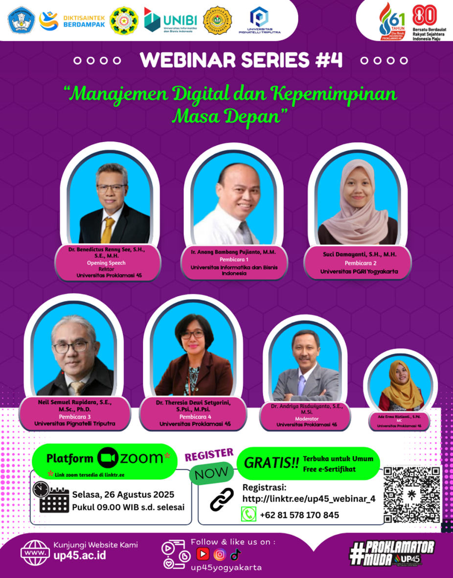 Dosen Hukum Bisnis UPY Goes Digital: Suci Damayanti Jadi Narasumber Utama Webinar UP 45, Kupas Tuntas Regulasi Teknologi dan Etika Siber